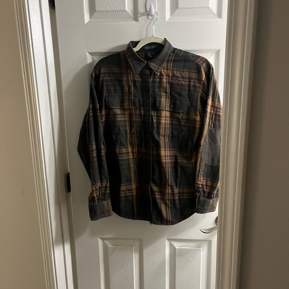 Lauren Ralph Lauren Plaid Button-Down Shirt - Brown and Black academia m